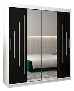 Szafa przesuwna garderoba York 1 180 wys. 200 cm biaÅy + czarny