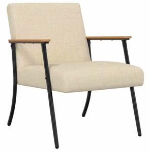 Nowoczesny fotel aksamitny w kolorze kremowym z ergonomicznym designem