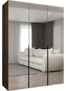 Szafa uchylna otwierana Alicante 3 150 wys. 202 cm orzech warmia + u. czarny