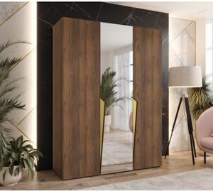 Szafa uchylna otwierana Piano 2 150 wys. 202 cm orzech warmia + u. zÅoty