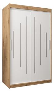 Szafa przesuwna garderoba York 120 wys. 200 cm artisan + biaÅy
