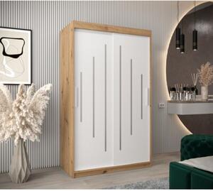 Szafa przesuwna garderoba York 120 wys. 200 cm artisan + biaÅy
