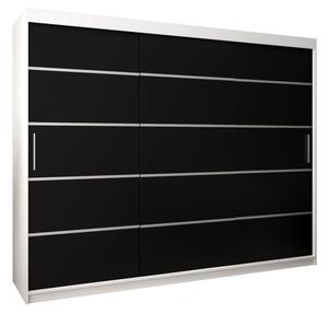 Szafa przesuwna garderoba Verona 1 250 wys. 200 cm biaÅy + czarny
