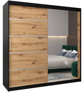 Szafa przesuwna garderoba Verona 2 200 wys. 200 cm czarny + artisan
