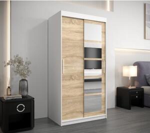 Szafa przesuwna garderoba Roma 1 100 wys. 200 cm biaÅy + sonoma