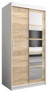 Szafa przesuwna garderoba Roma 1 100 wys. 200 cm biaÅy + sonoma