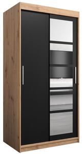 Szafa przesuwna garderoba Roma 1 100 wys. 200 cm artisan + czarny