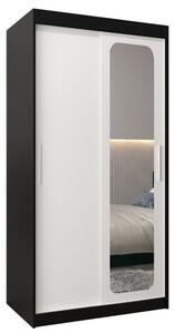 Szafa przesuwna garderoba Promo T2 100 wys. 200 cm czarny + czarny