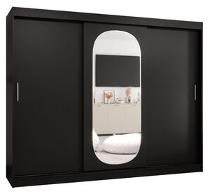 Szafa przesuwna z lustrem garderoba Royal 250 wys. 200 cm czarny
