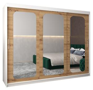 Szafa przesuwna garderoba Promo T3 250 wys. 200 cm biaÅy + artisan
