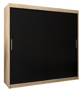 Szafa przesuwna garderoba Tokyo 200 wys. 200 cm sonoma + czarny