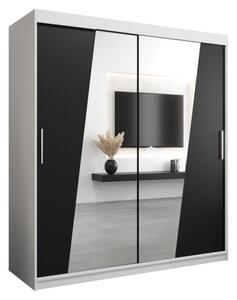 Szafa przesuwna garderoba Rhomb 180 wys. 200 cm biaÅy + czarny
