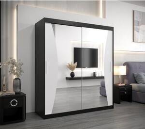 Szafa przesuwna garderoba Monaco 180 wys. 200 cm czarny + czarny