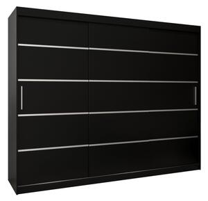 Szafa przesuwna garderoba Verona 1 250 wys. 200 cm czarny + czarny