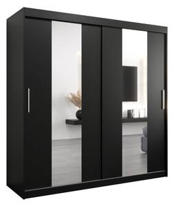 Szafa przesuwna garderoba Pole 200 wys. 200 cm czarny + czarny