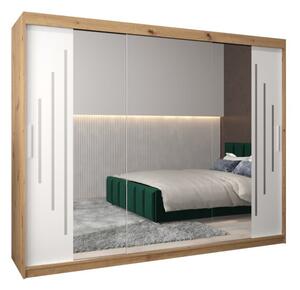 Szafa przesuwna garderoba York 2 250 wys. 200 cm artisan + biaÅy