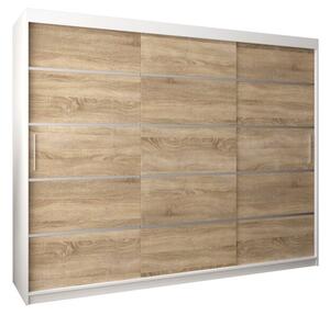 Szafa przesuwna garderoba Verona 1 250 wys. 200 cm biaÅy + sonoma
