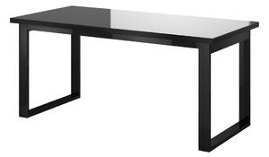 Stół rozkładany 130-175x80 Helio 91 - czarny / szkło popiel