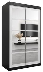 Szafa przesuwna garderoba Roma 2 120 wys. 200 cm czarny + czarny