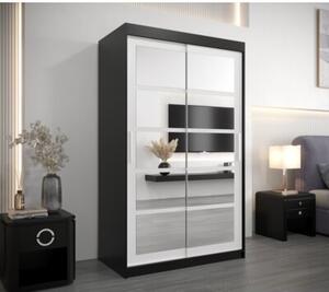 Szafa przesuwna garderoba Roma 2 120 wys. 200 cm czarny + czarny