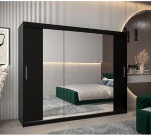 Szafa przesuwna garderoba Tokyo 2 250 wys. 200 cm czarny + czarny