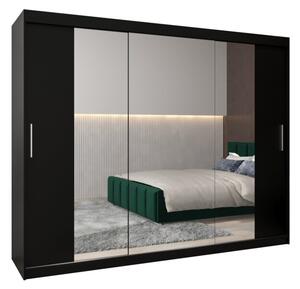 Szafa przesuwna garderoba Tokyo 2 250 wys. 200 cm czarny + czarny