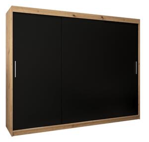 Szafa przesuwna garderoba Tokyo 250 wys. 200 cm artisan + czarny