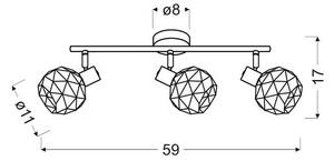 Potrójna lampa sufitowa z ażurowymi kloszami - V088 K7-B90