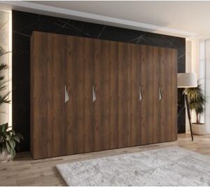Szafa uchylna otwierana Sandi 1 300 (2x150) wys. 202 cm orzech warmia + u. kaszmir