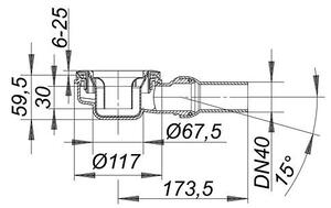Odpływ brodzikowy Dallmer ORIO 60 do brodzików z otworem odpływowym 90 mm - przegub kulowy regulowany w zakresie 0-15 stopni