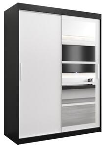 Szafa przesuwna garderoba Roma 1 150 wys. 200 cm czarny + czarny