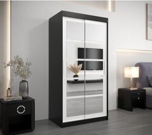 Szafa przesuwna garderoba Roma 2 100 wys. 200 cm czarny + czarny