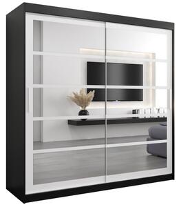 Szafa przesuwna garderoba Roma 2 200 wys. 200 cm czarny + czarny