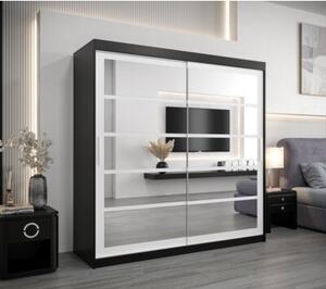 Szafa przesuwna garderoba Roma 2 200 wys. 200 cm czarny + czarny