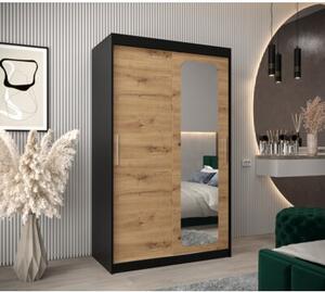 Szafa przesuwna garderoba Promo T2 120 wys. 200 cm czarny + artisan