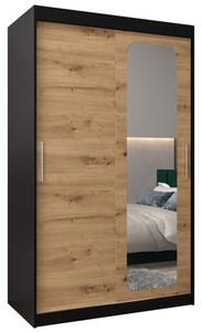 Szafa przesuwna garderoba Promo T2 120 wys. 200 cm czarny + artisan