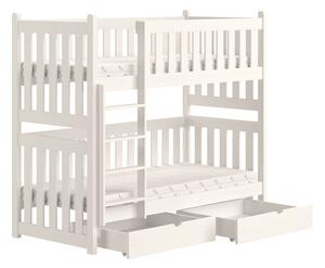 80x180 Łóżko dziecięce piętrowe Swen - biały