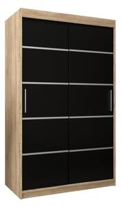 Szafa przesuwna garderoba Verona 1 120 wys. 200 cm sonoma + czarny