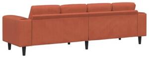 Nowoczesna sofa w kolorze czerwono-pomaraÅczowym z sztruksowym obiciem