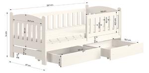 Łóżko dziecięce drewniane Alvins DP 002 - Kolor Biały 80x180