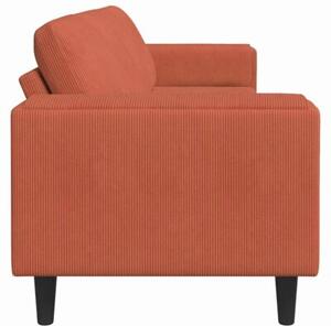 Nowoczesna sofa w kolorze czerwono-pomaraÅczowym z sztruksowym obiciem