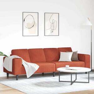 Nowoczesna sofa w kolorze czerwono-pomaraÅczowym z sztruksowym obiciem