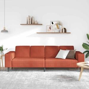 Nowoczesna sofa w kolorze czerwono-pomaraÅczowym z sztruksowym obiciem