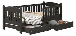 Łóżko dziecięce drewniane Alvins DP 002 - Kolor Czarny 80x180