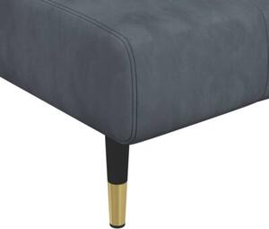 Sofa rozkÅadana l, ciemnoszara, 275x140x70 cm, aksamit