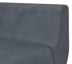 Sofa rozkÅadana l, ciemnoszara, 275x140x70 cm, aksamit