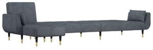 Sofa rozkÅadana l, ciemnoszara, 275x140x70 cm, aksamit