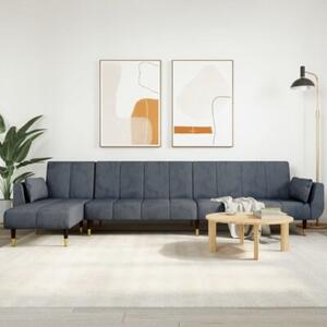 Sofa rozkÅadana l, ciemnoszara, 275x140x70 cm, aksamit