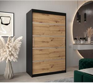 Szafa przesuwna garderoba Verona 1 120 wys. 200 cm czarny + artisan