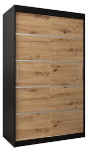 Szafa przesuwna garderoba Verona 1 120 wys. 200 cm czarny + artisan